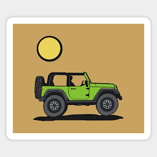 GREEN WRANGLER WITH SUN Magnet